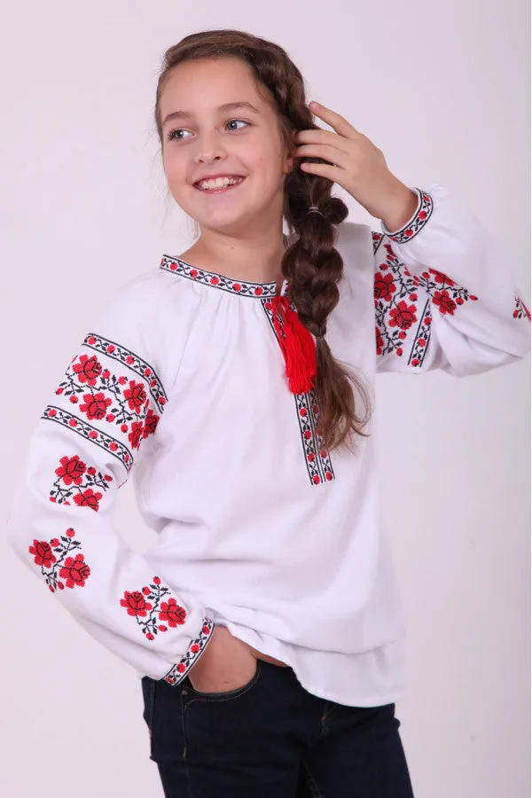 Girl's Blouse “Rose Garden”